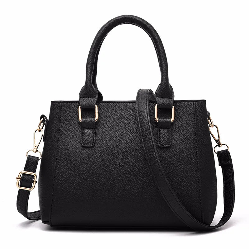 Women's Embroidery PU Leather Messenger Bag – Satchel Handbag with Fur Pom Detail