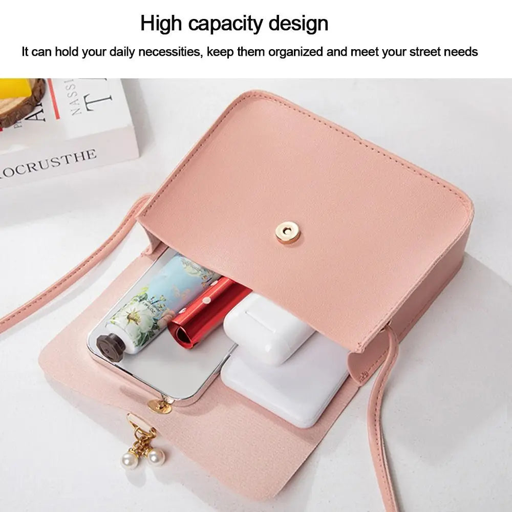 Women's Mini Square Crossbody Bag – Small PU Leather Purse for Travel