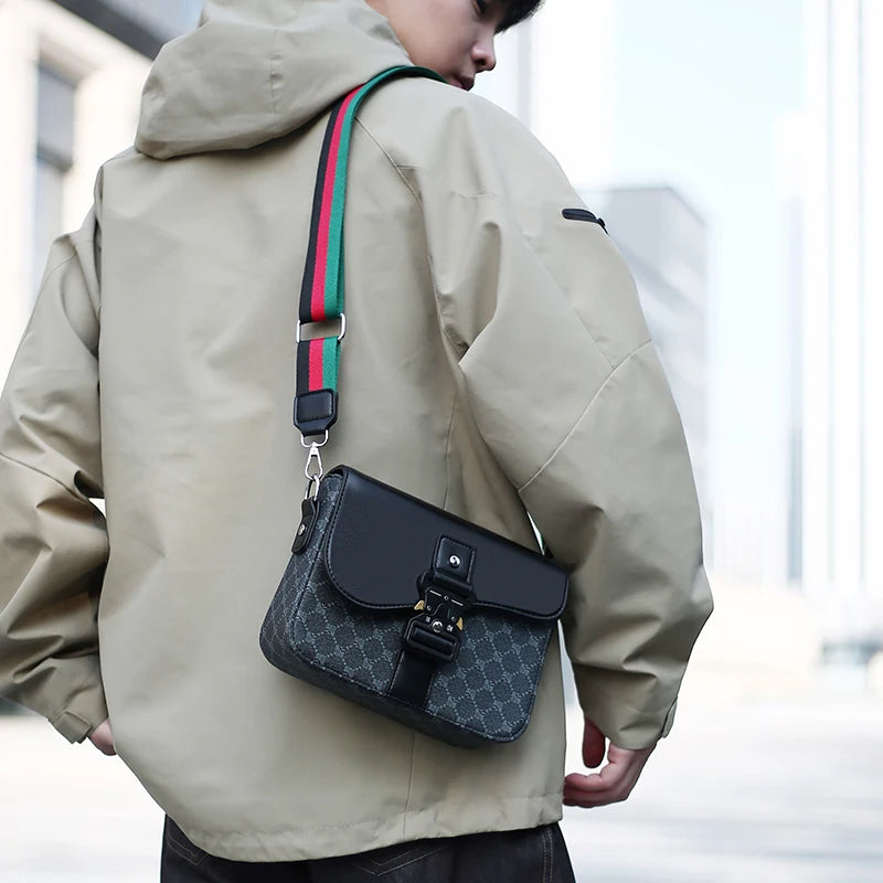Men's Jacquard Pattern Waterproof Crossbody Sling Bag – Lightweight Chest Pack